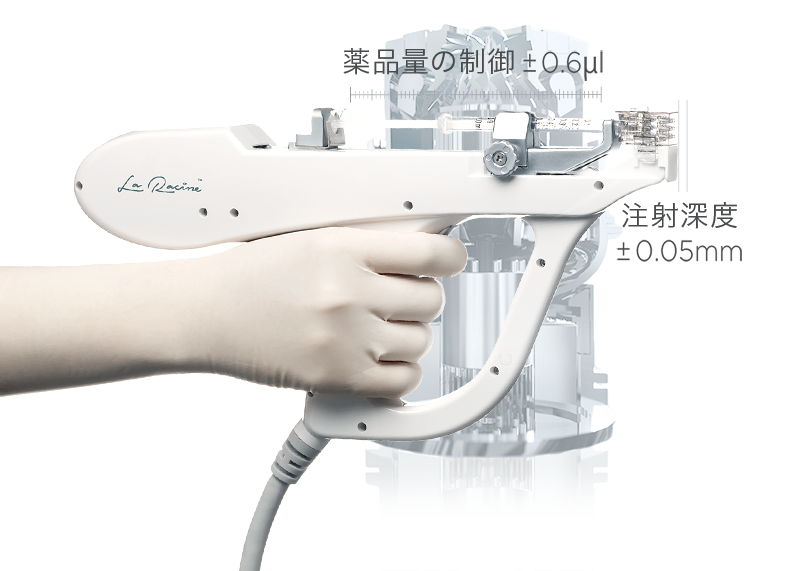 薬品量の制御と注射深度